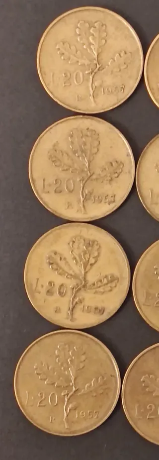 N. 12 monete Rare d 20 Lire , coniate nel 1957