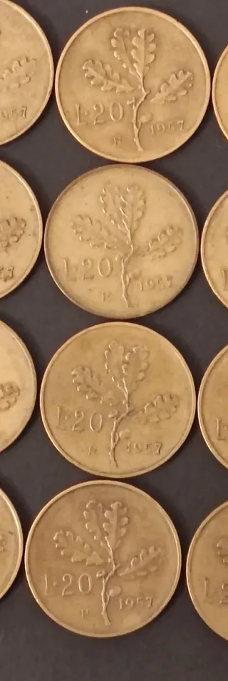 N. 12 monete Rare d 20 Lire , coniate nel 1957