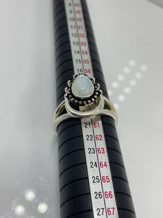 Anillo Plata con Piedra Blanca