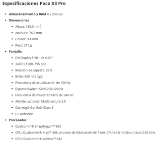 Xiaomi Poco X3 Pro Dorado 8GB 256GB Dual SIM GPS