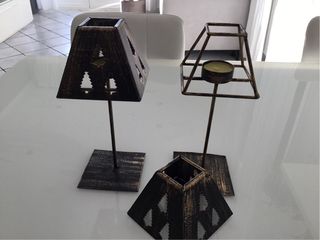 Coppia porta candela in metallo