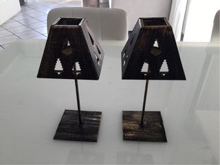 Coppia porta candela in metallo