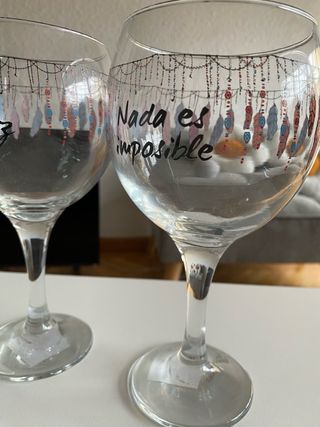 Set di 4 coppe decorate + 2 colorate