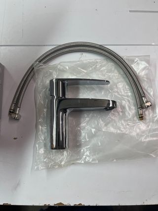 Rubinetto monocomando TRES in metallo argentato