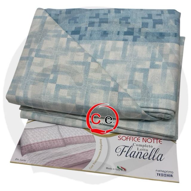 Set Lenzuola Flanella Matrimoniale Rosa/Bianco