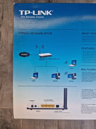 TP-LINK Modem Router ADSL Wireless G ADSL2 54Mbps
