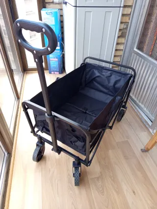 Carrello Pieghevole da Spiaggia Nero