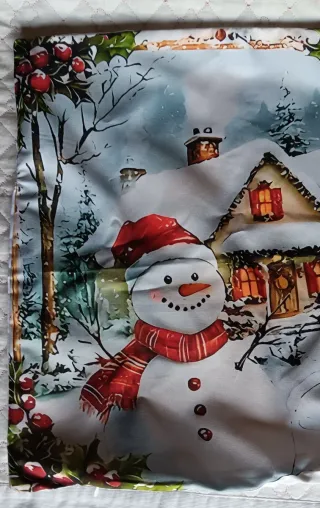 Copricuscino Arredo Natale Casa Neve