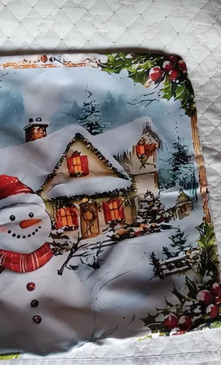 Copricuscino Arredo Natale Casa Neve