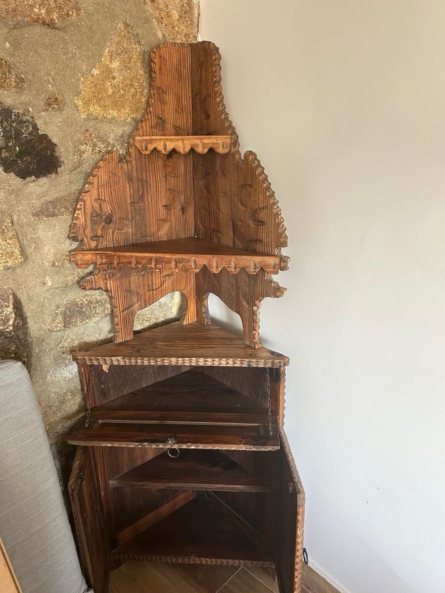 Mueble esquinero rústico madera