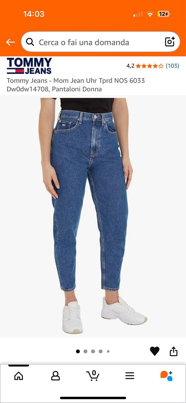 Jeans Tommy Jeans donna neri 30w 34l