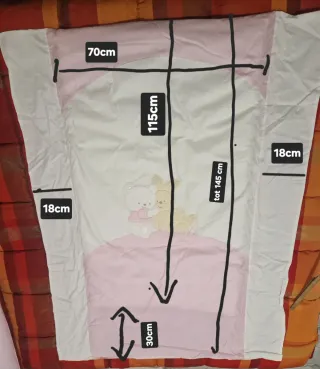 Set 3 pz paracolpi, piumino e federa.