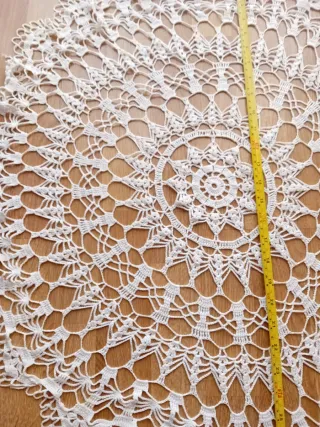 Tapete redondo crochet blanco