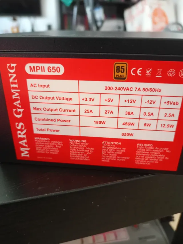 Fuente Alimentación Mars Gaming MPII 650W