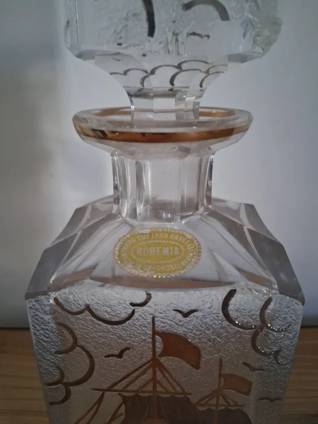 Bottiglia cristallo Boemia vintage