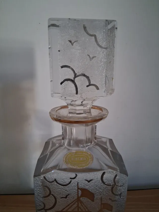 Bottiglia cristallo Boemia vintage