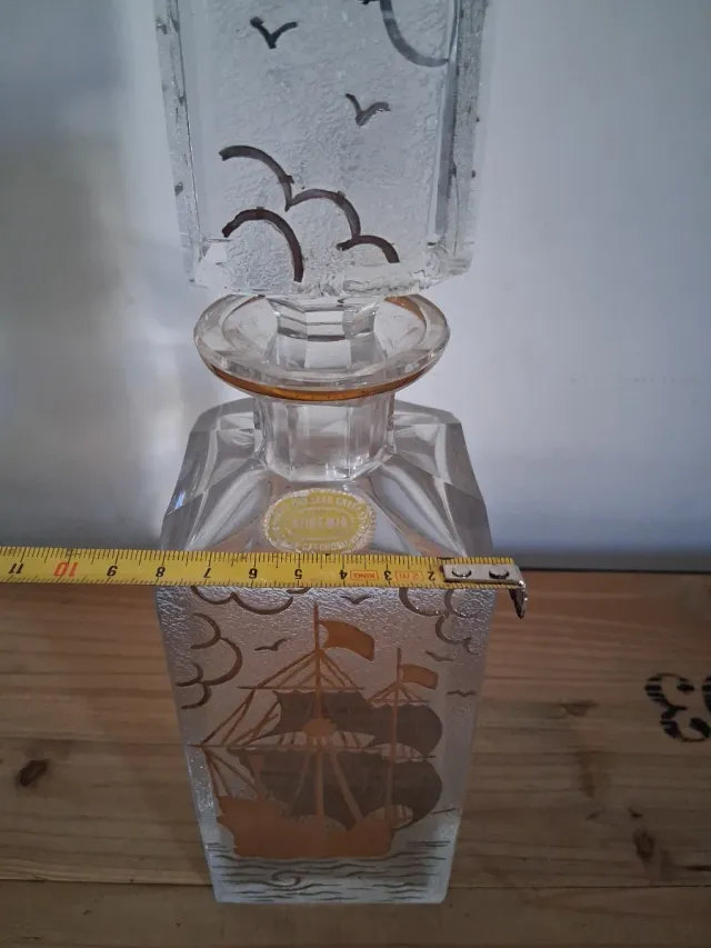 Bottiglia cristallo Boemia vintage