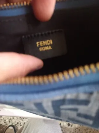 Borsa Fendi Monogram Denim Blu Beige