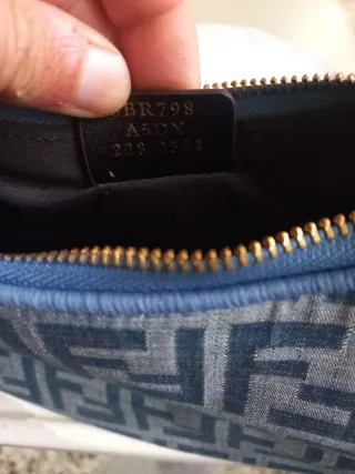 Borsa Fendi Monogram Denim Blu Beige