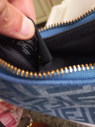 Borsa Fendi Monogram Denim Blu Beige