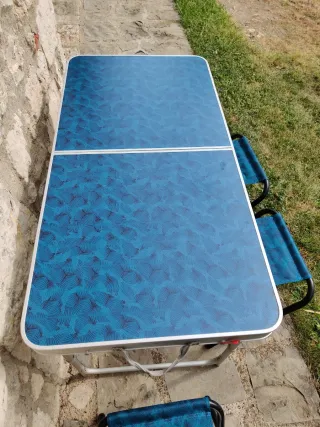 Tavolo e 4 Sedie Pieghevoli da Campeggio