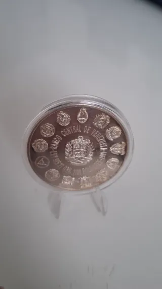 Moneda de plata de Venezuela 1991.