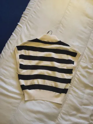 Jersey de punto sin mangas rayas S