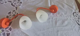 Coppia Appliques Vintage Arancio Vetro
