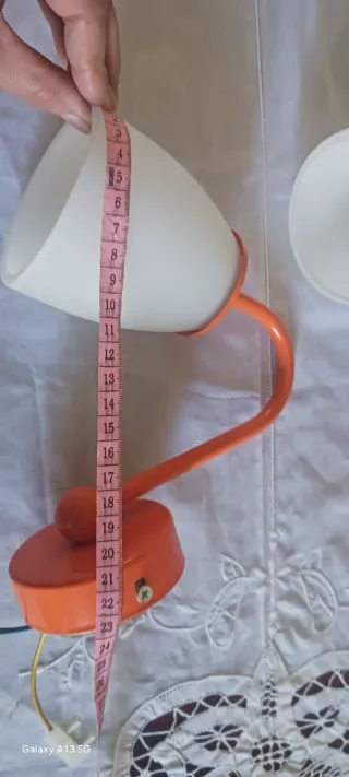 Coppia Appliques Vintage Arancio Vetro