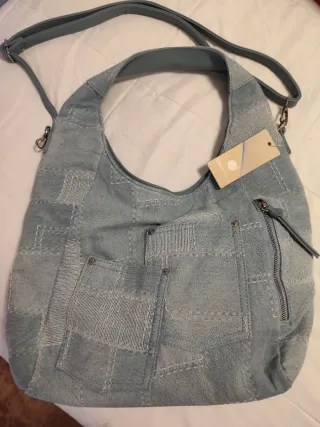 Bolso de hombro patchwork vaquero