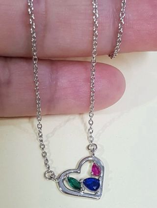 Gargantilla Corazón Circonitas Plata De Ley 925