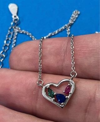 Gargantilla Corazón Circonitas Plata De Ley 925