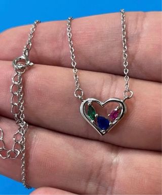 Gargantilla Corazón Circonitas Plata De Ley 925