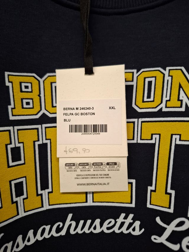 Felpa Uomo Berna GC Boston Blu XXL Nuovo