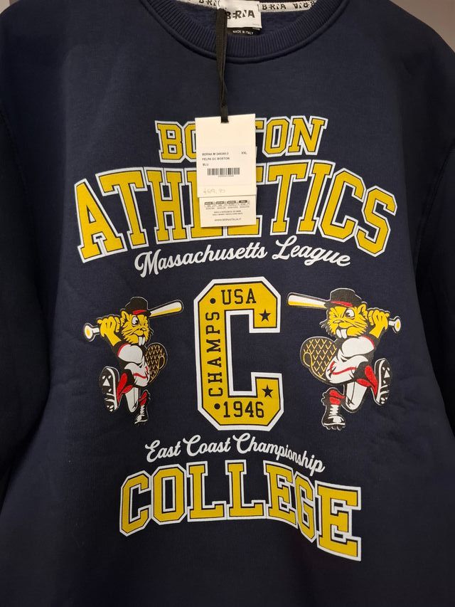 Felpa Uomo Berna GC Boston Blu XXL Nuovo