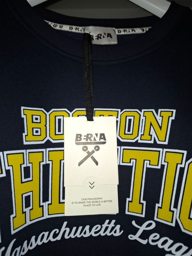 Felpa Uomo Berna GC Boston Blu XXL Nuovo