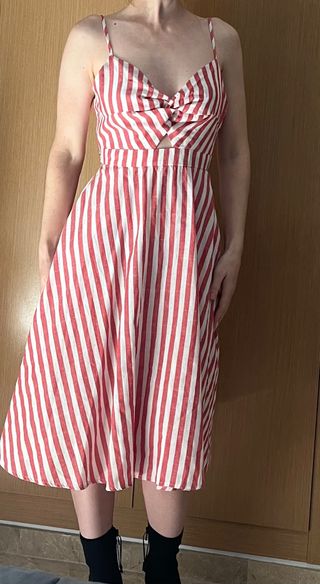 Vestido Rayas Rojas y Blancas