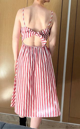 Vestido Rayas Rojas y Blancas