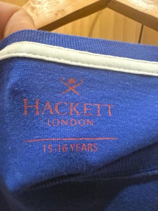 Camiseta Hackett London Manga Larga Azul ,talla 16