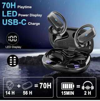 Auriculares Deportivos Bluetooth 5.4 Negros