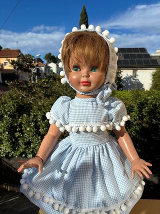 Vestido Pierina Muñeca Cancán y Capota tela Viella