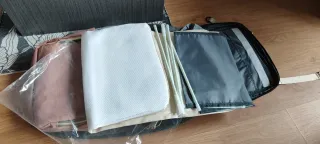 Mochila cambiador bebé multifunción gris/rosa