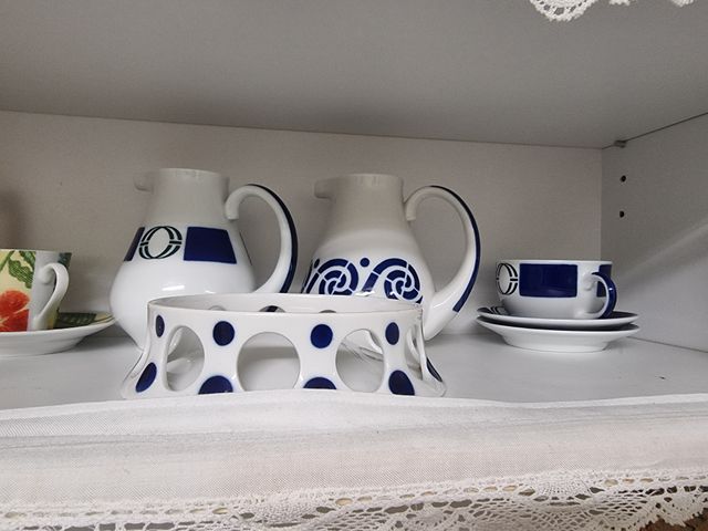 Juego de café Sargadelos azul y blanco