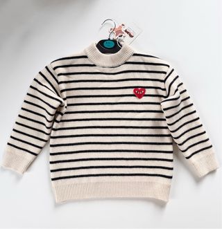 Maglione a righe con cuore 8 9 anni 130 134 bambin