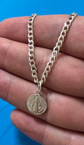 Pulsera Medalla San Benito Plata De Ley 925
