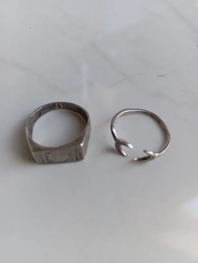 Anelli d'argento antichi regolabili
