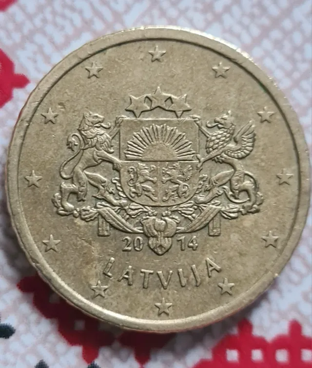 50 céntimos Letonia 2014