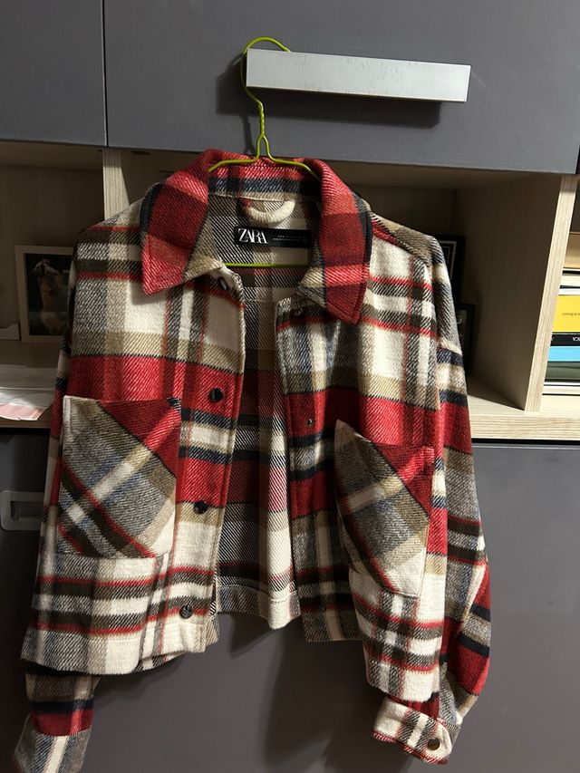 Camisa corta Zara cuadros talla única