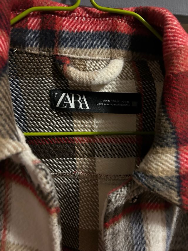 Camisa corta Zara cuadros talla única