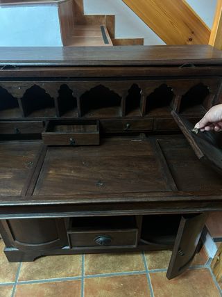 Escritorio Buró de Madera Oscura